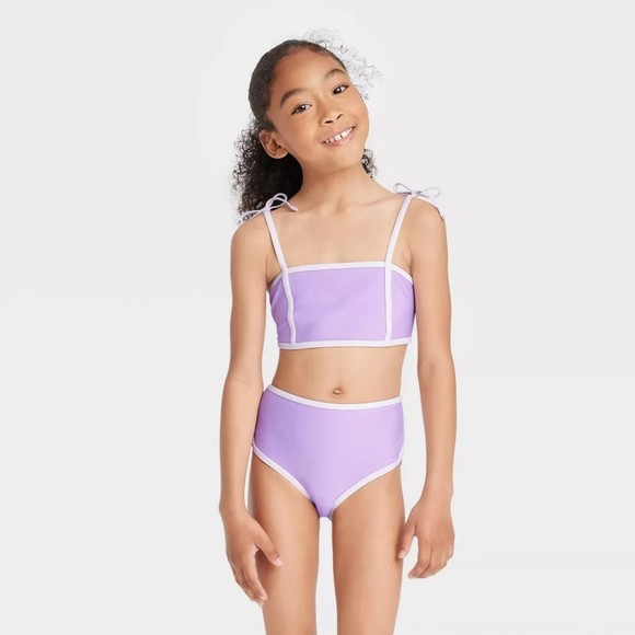 Cat & Jack Other - Girls' Solid 2pc Bikini Set - Cat & Jack Purple